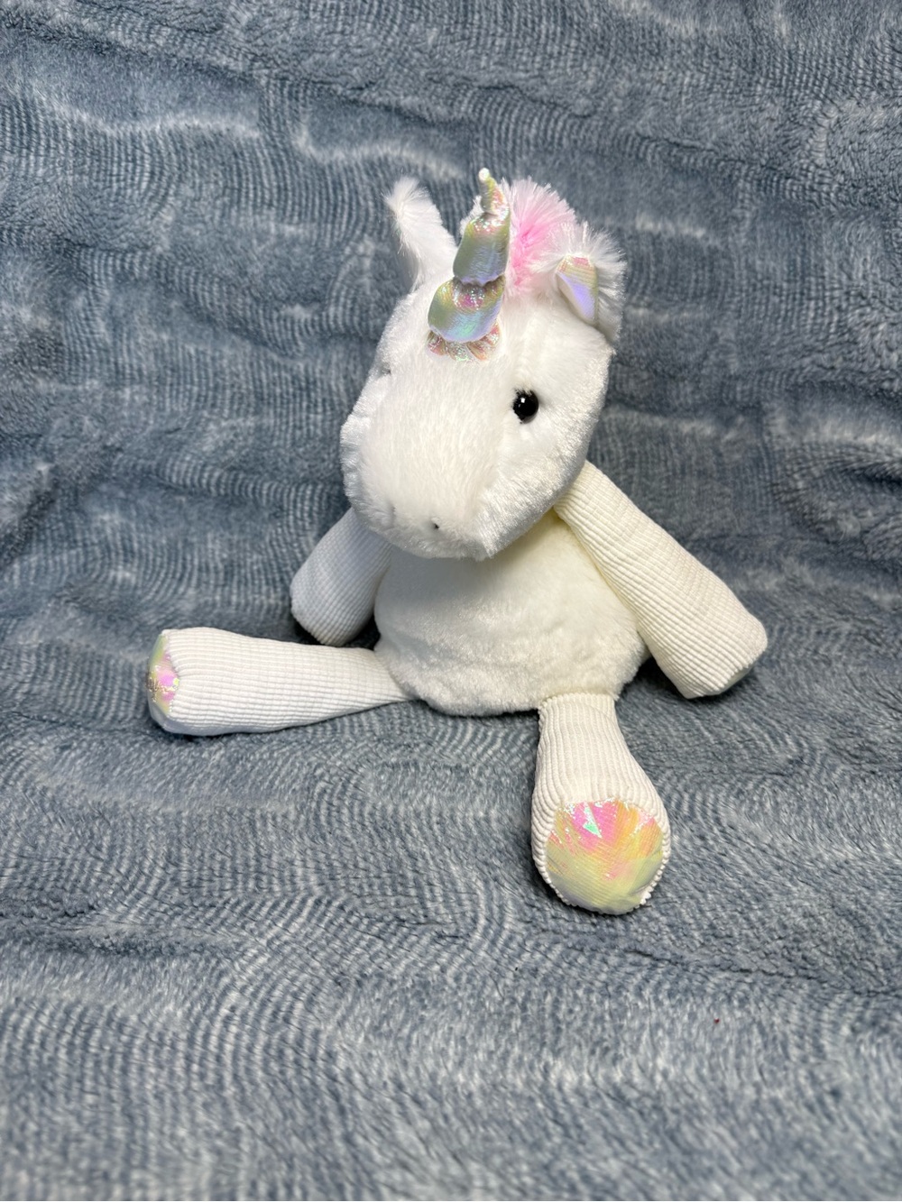 Scentsy Buddy Stella The Unicorn Plush Iridescent Horn Ribbed Corduroy 13"